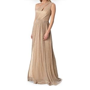 NWT Dress the Population Kienna Shimmer Cutout Detail One-Shoulder Gown M